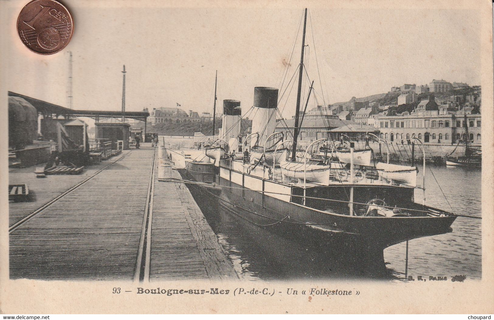 62 - Très Belle Carte Postale Ancienne De  BOULOGNE SUR MER   Un  Folkstone - Boulogne Sur Mer