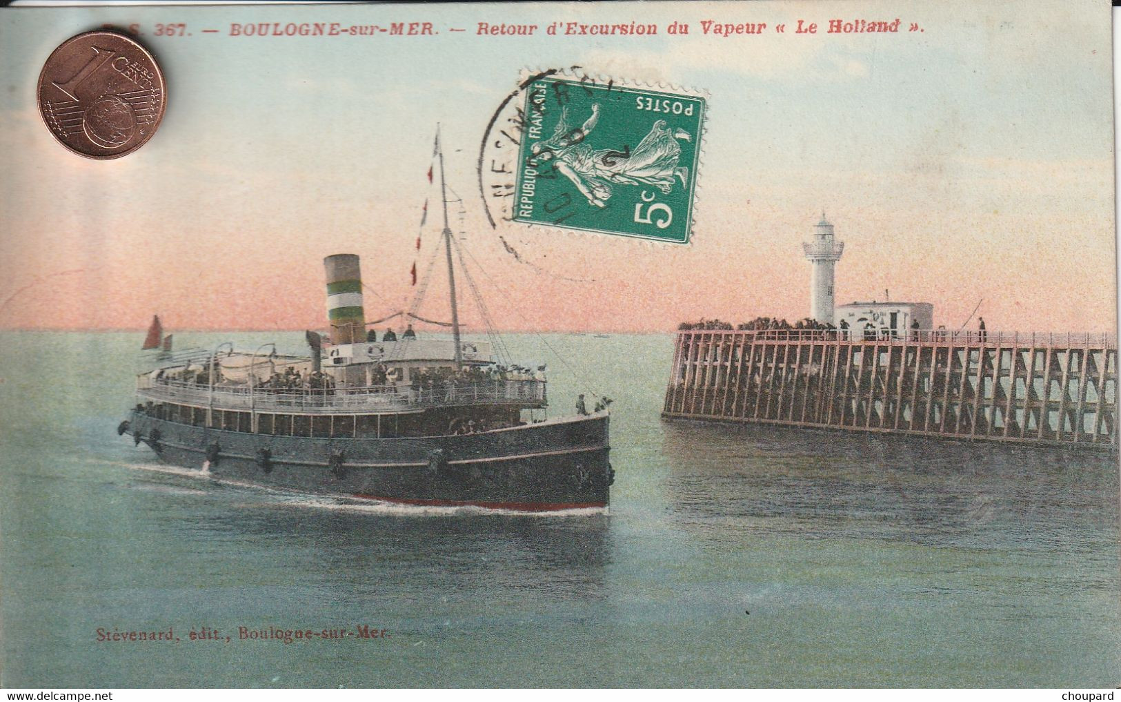 62 - Très Belle Carte Postale Ancienne De  BOULOGNE SUR MER   Retour  D'Excurtion  Du Vapeur  " Le Holland " - Boulogne Sur Mer