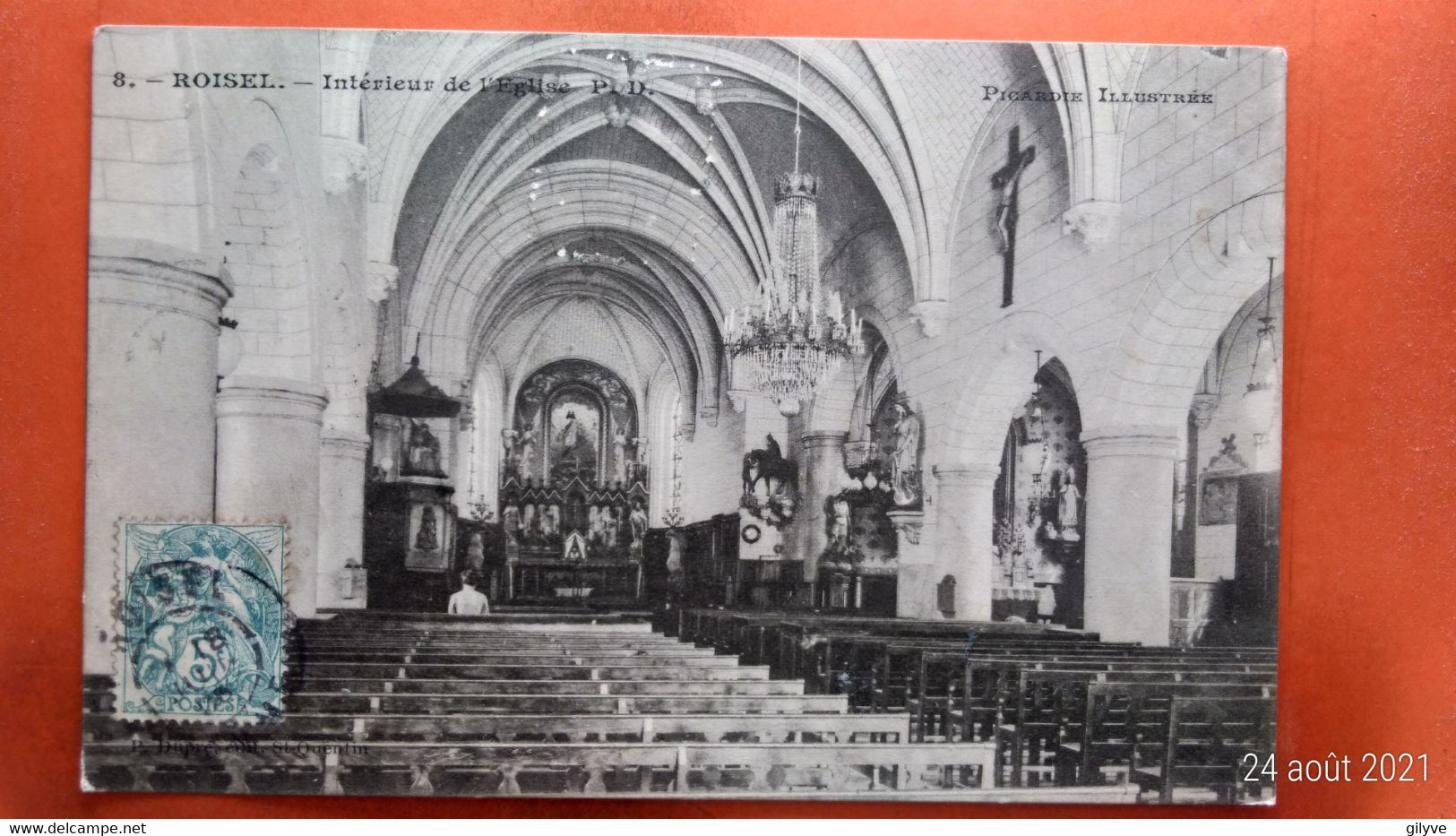 CPA (80) Roisel. Intérieur De L'église.  Animée. (X.1976) - Roisel