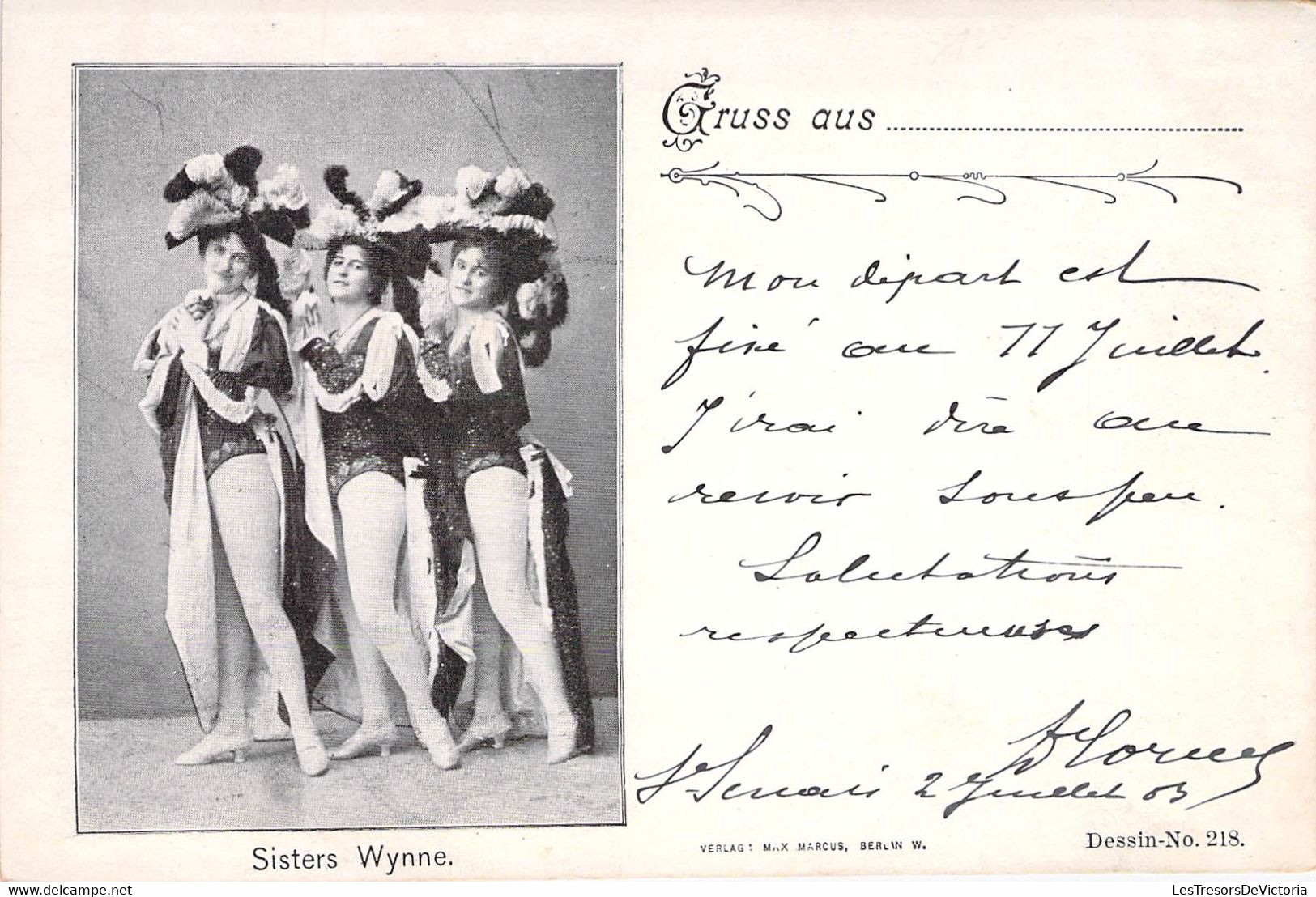 Cirque - Sisters Wynne - Edit. Max Marcus - Carte Postale Ancienne - Circo