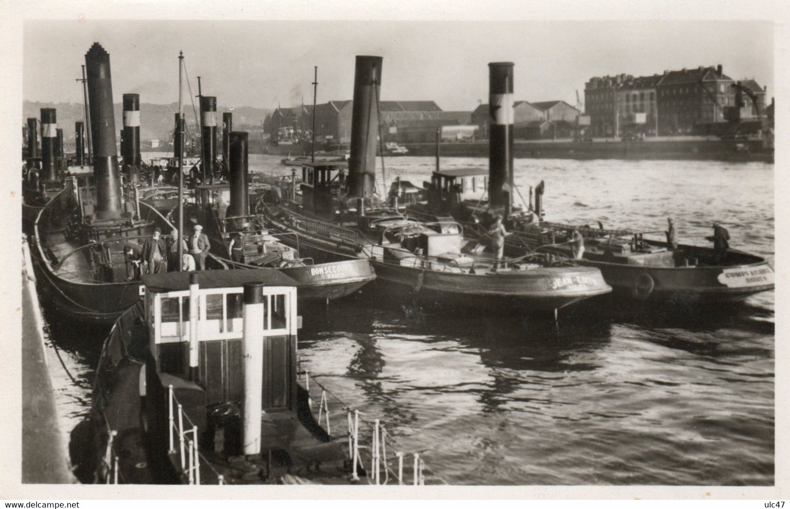 - ROUEN. - Les Quais Et Remorqueurs. - Carte Photo - Scan Verso - - Rimorchiatori