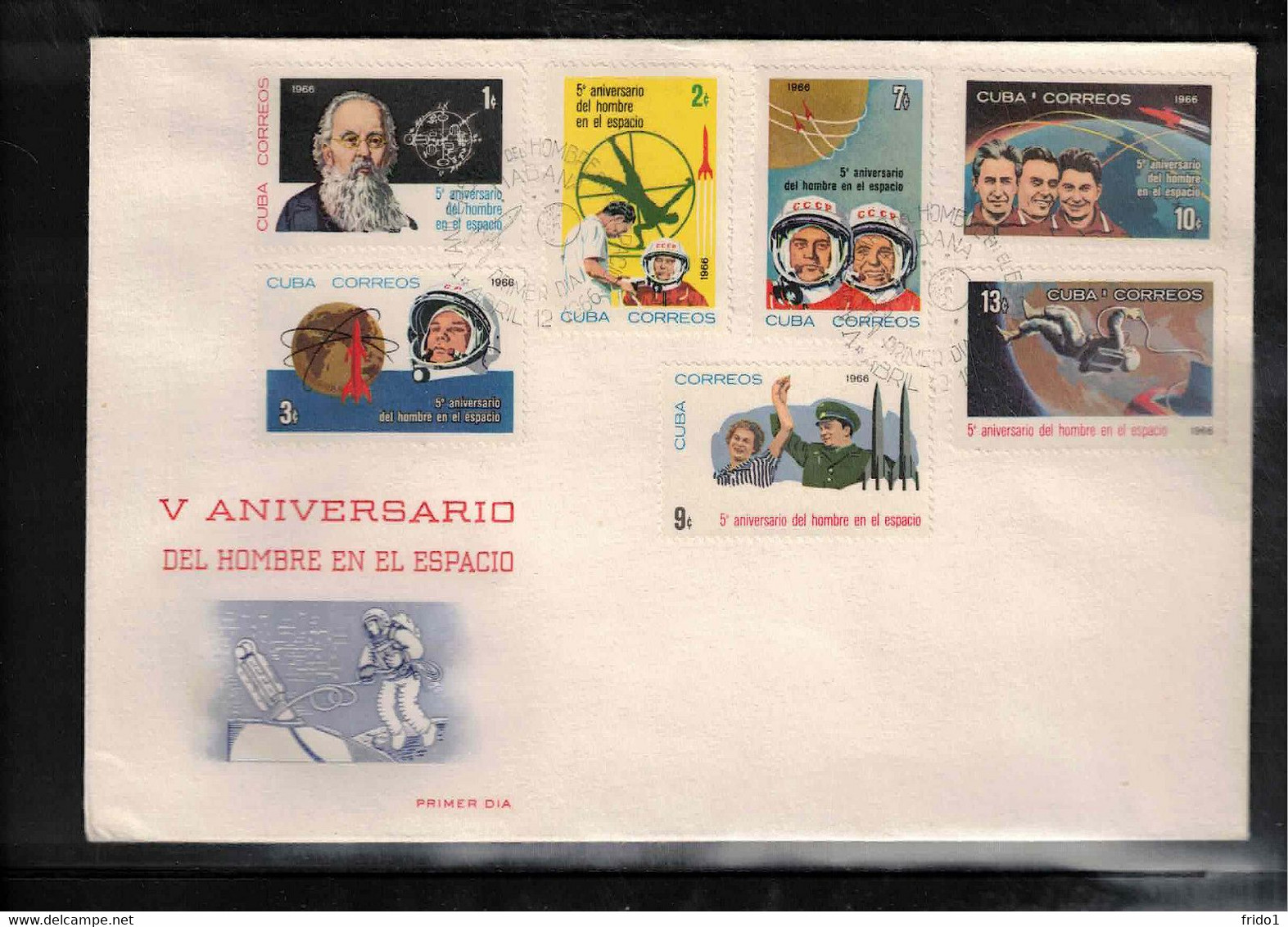 Cuba 1966 Space / Raumfahrt 5th Anniversary Of The Man In Space FDC - América Del Sur