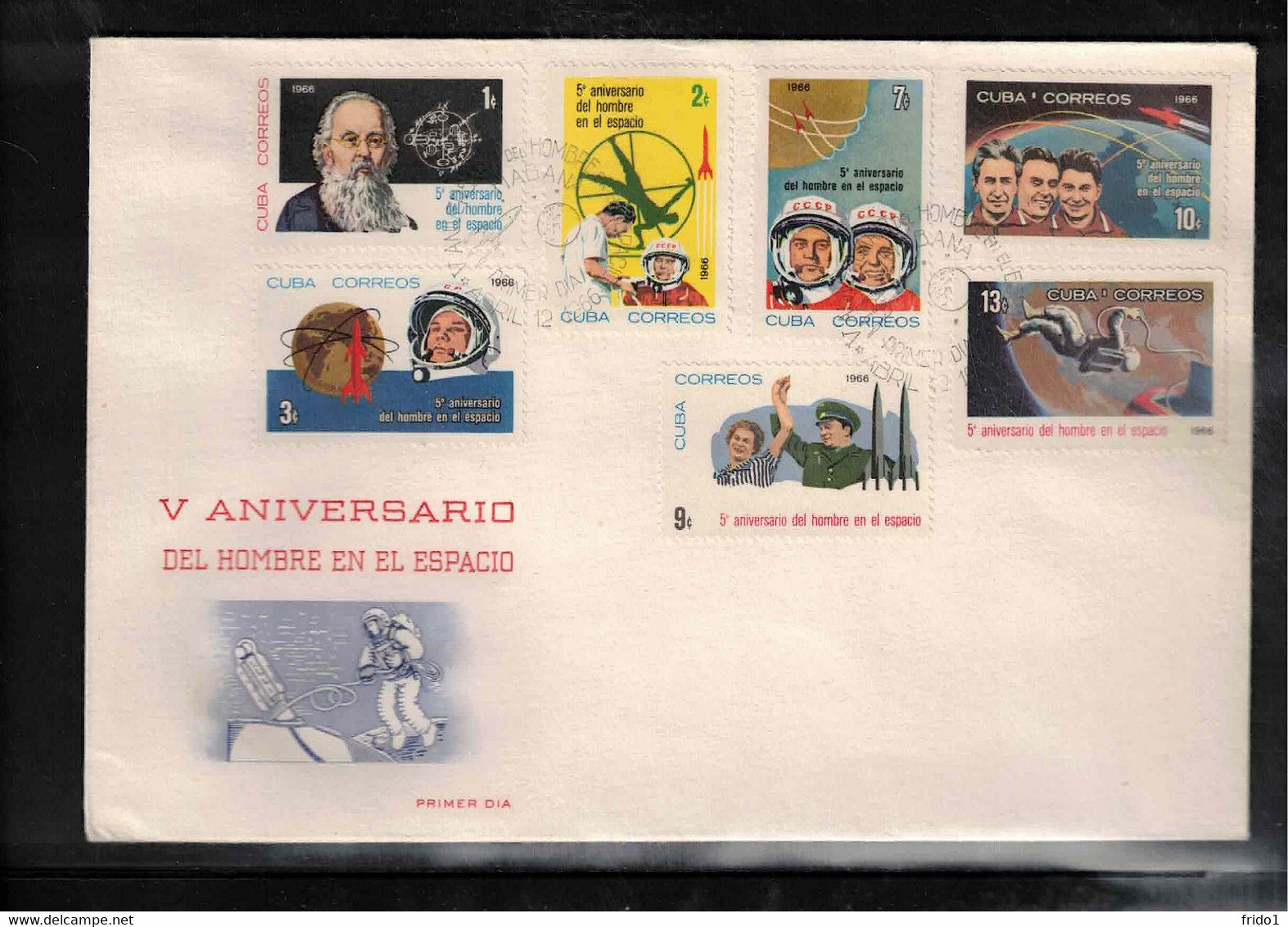 Cuba 1966 Space / Raumfahrt 5th Anniversary Of The Man In Space FDC - South America