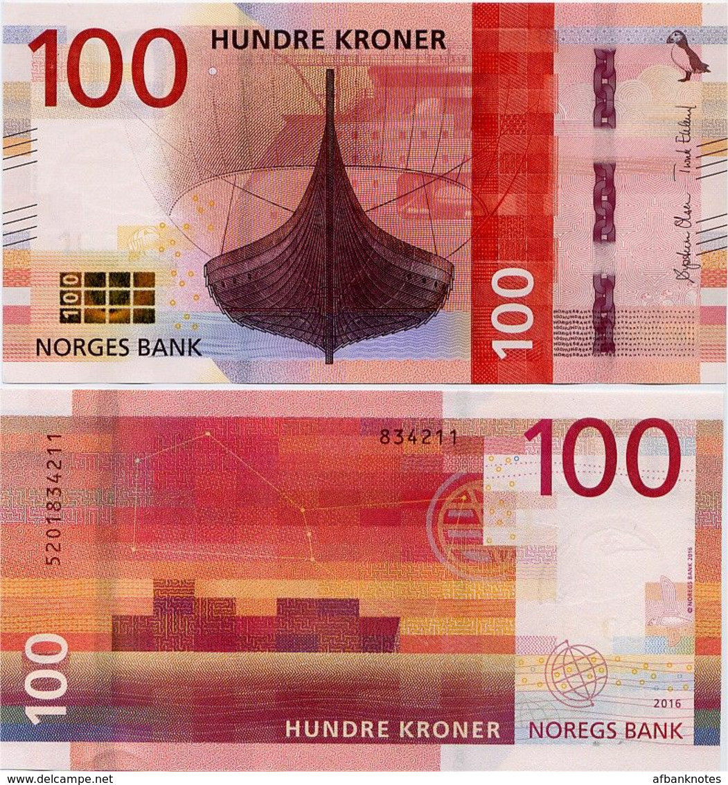 NORWAY       100 Kroner        P-54       2016        UNC - Norway