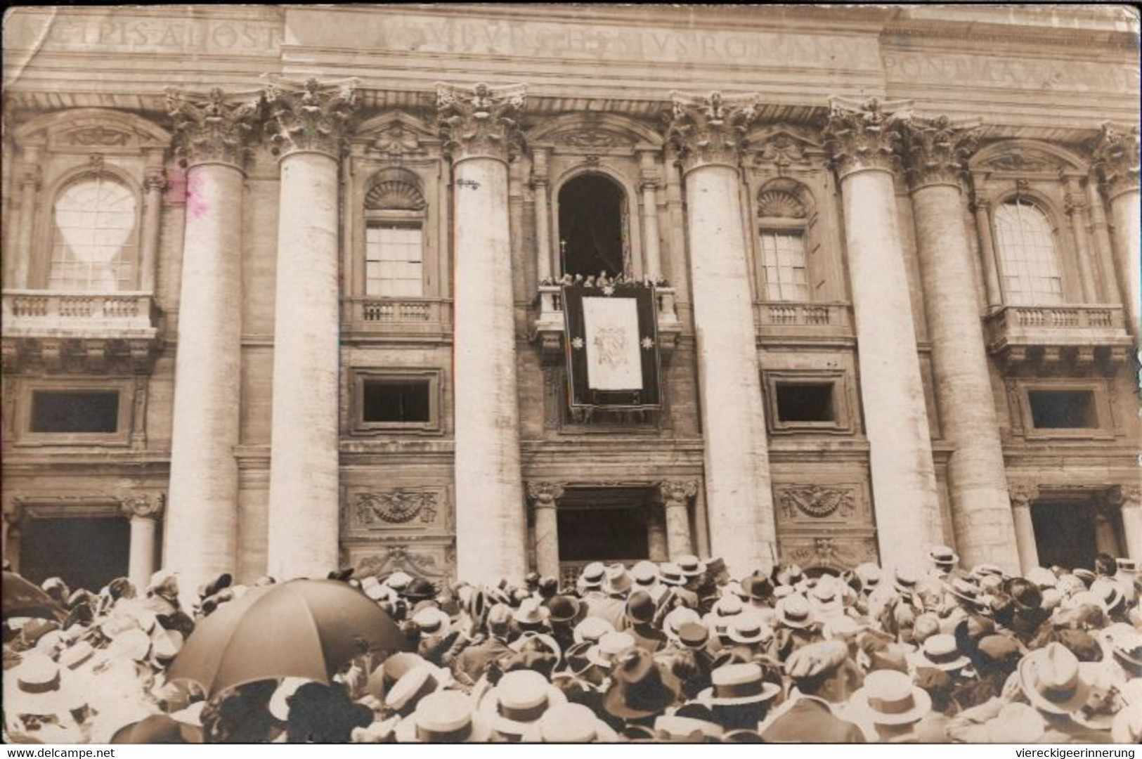 ! Echtfoto, Photo, Ereignis Ansichtskarte 1914 Vatikan, Vatican, Rom Bekanntgabe Der Wahl Des Neuen Papstes Benedikt XV. - ...-1929 Vorphilatelie