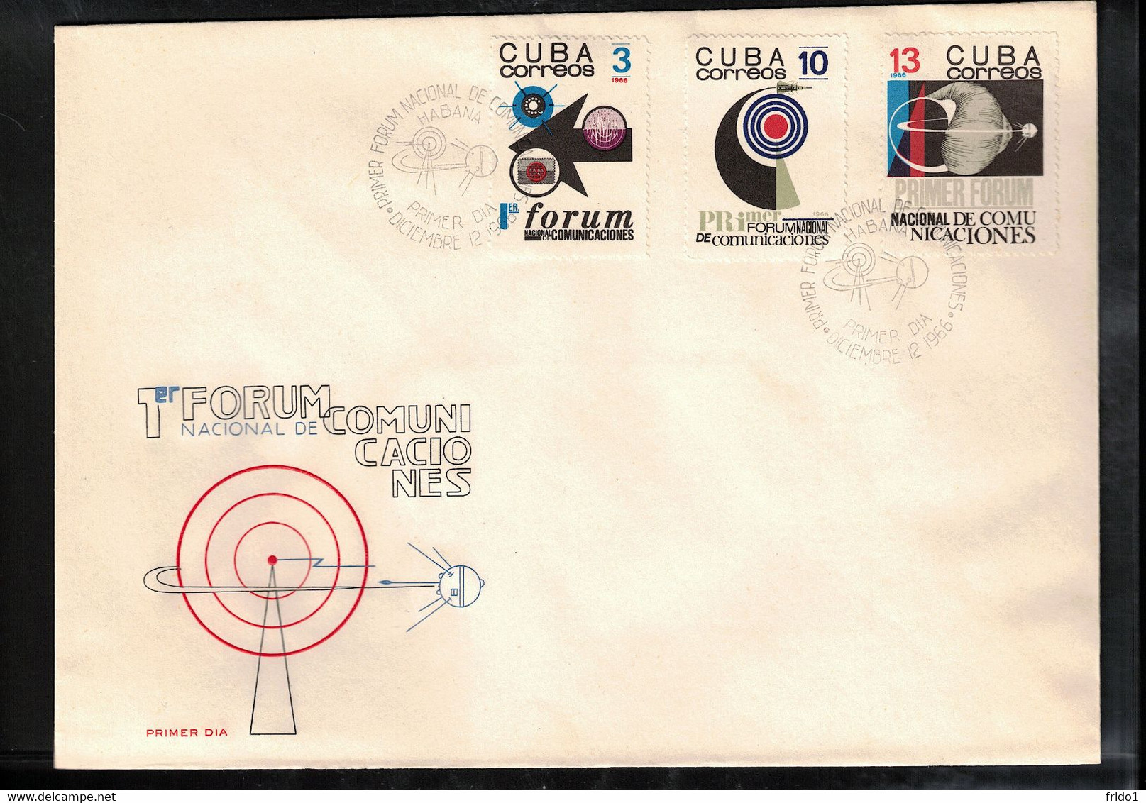 Cuba 1967 Raumfahrt / Space - Satellites - 1st Commumications Forum Set FDC - Amérique Du Sud