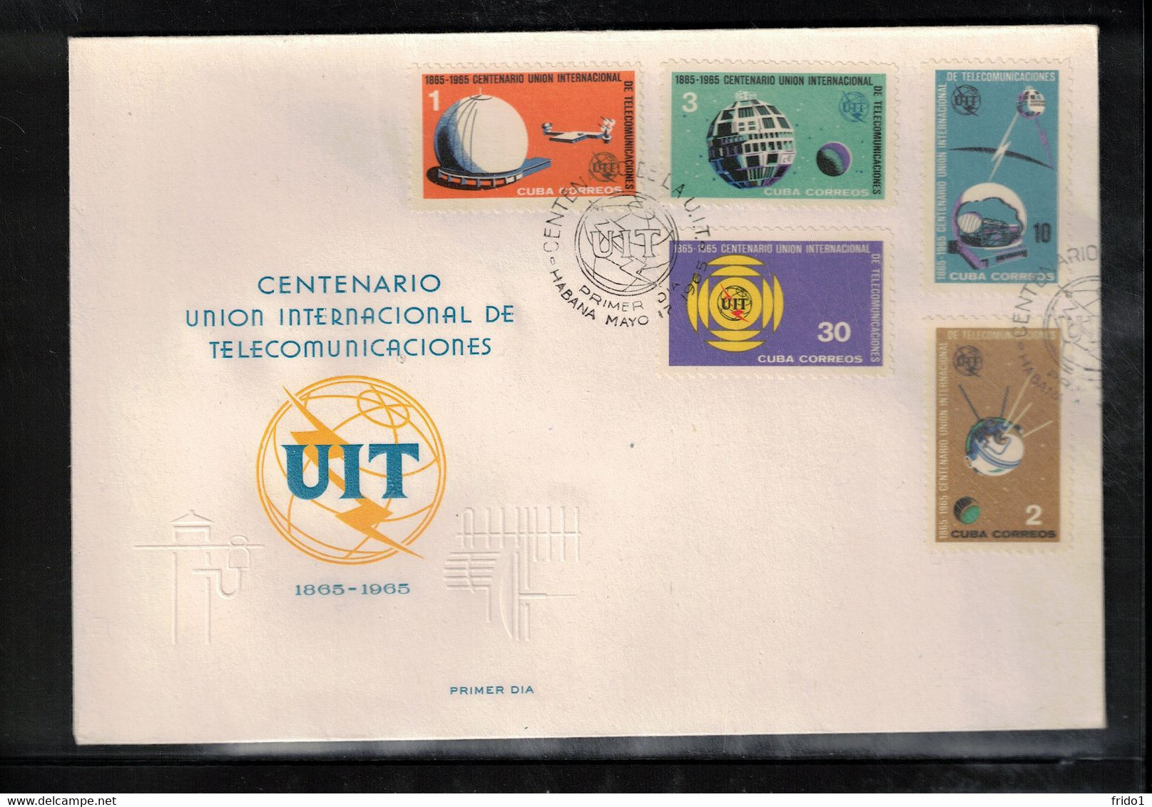 Cuba 1965 Space / Raumfahrt Satelites - Centenary Of UIT FDC - América Del Sur