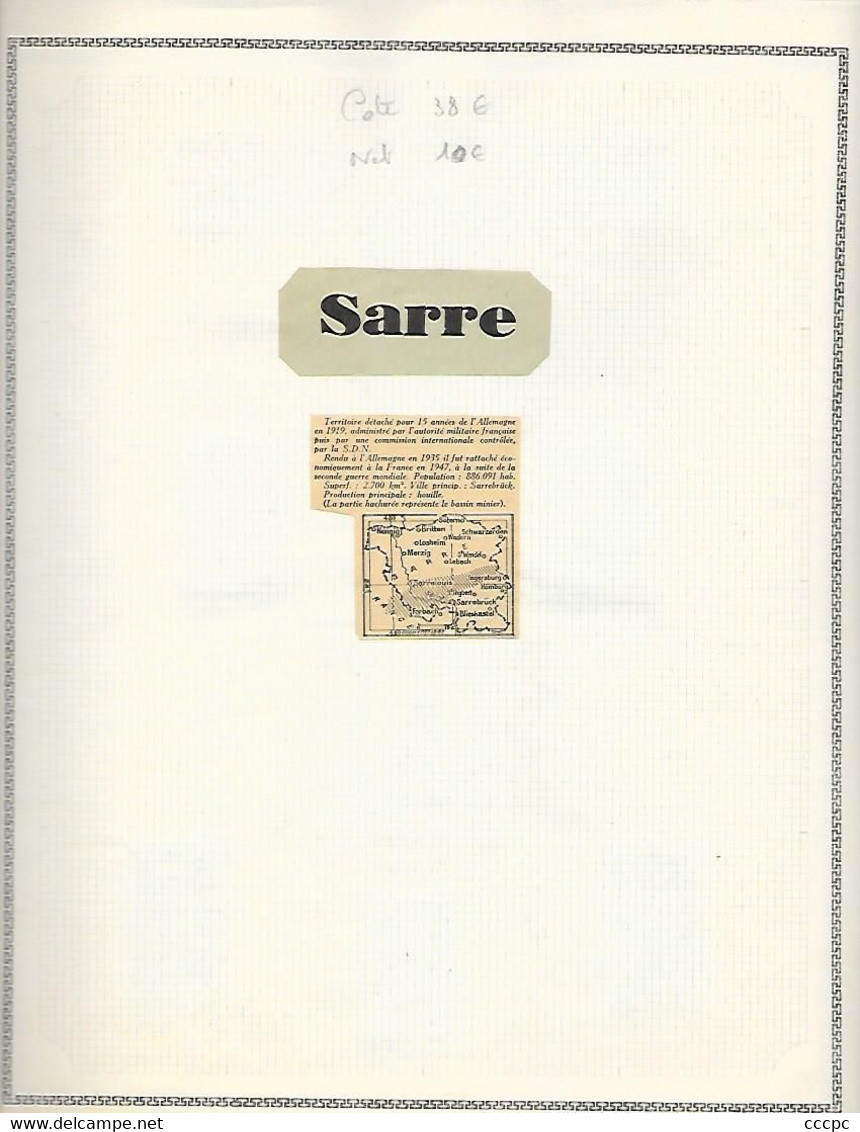 Collection Sarre 1954-1959  Neufs Sur Charnières - Collections, Lots & Séries