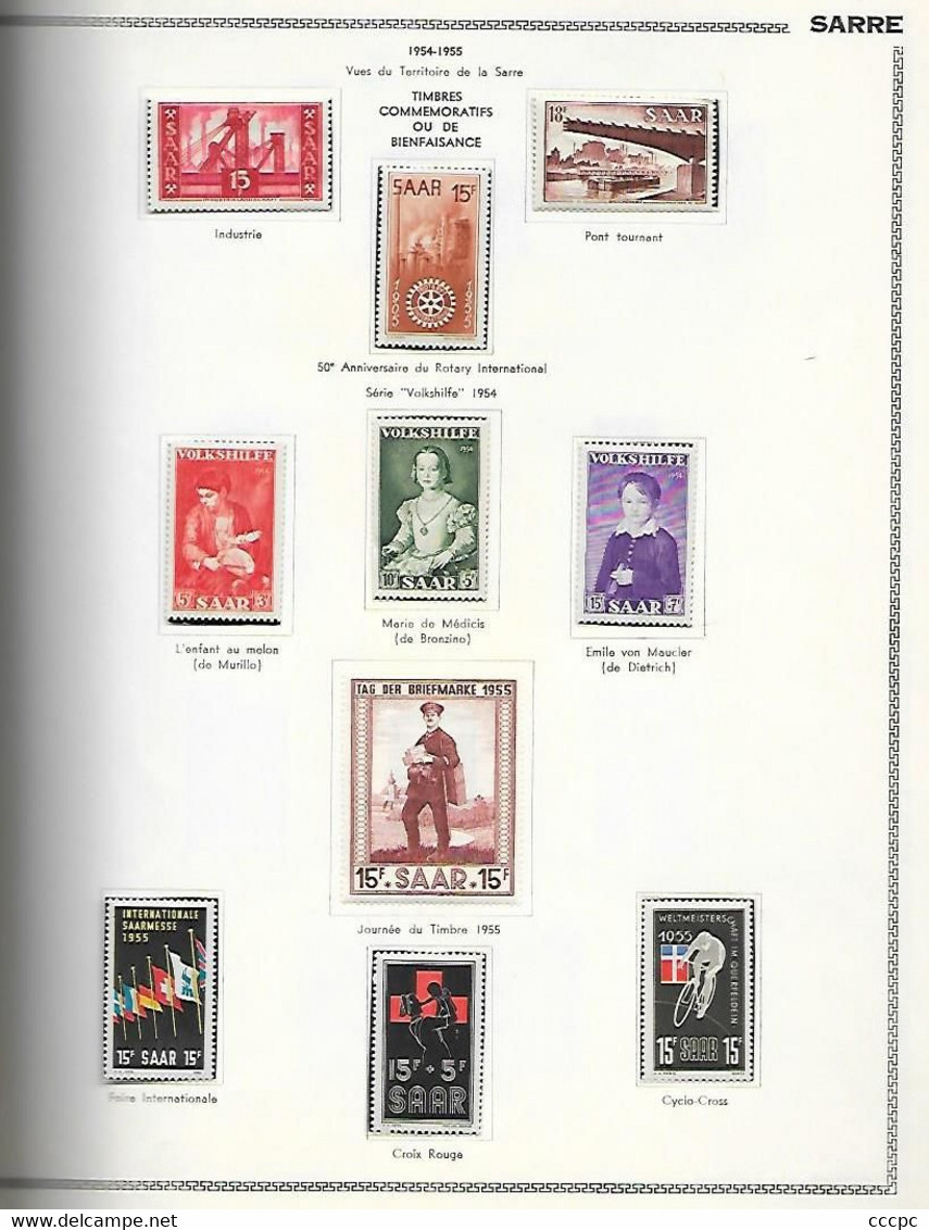 Collection Sarre 1954-1959  Neufs Sur Charnières - Collections, Lots & Series