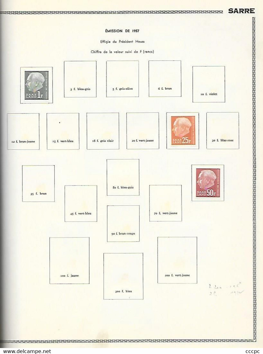 Collection Sarre 1954-1959  Neufs Sur Charnières - Verzamelingen & Reeksen