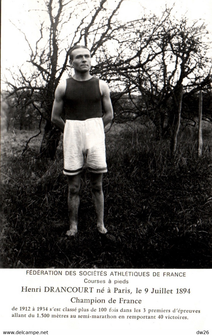 Photo Athlétisme - Henri Drancourt, Champion De France De Course à Pieds (Fédération Des Sociétés Athlétiques De France) - Sport