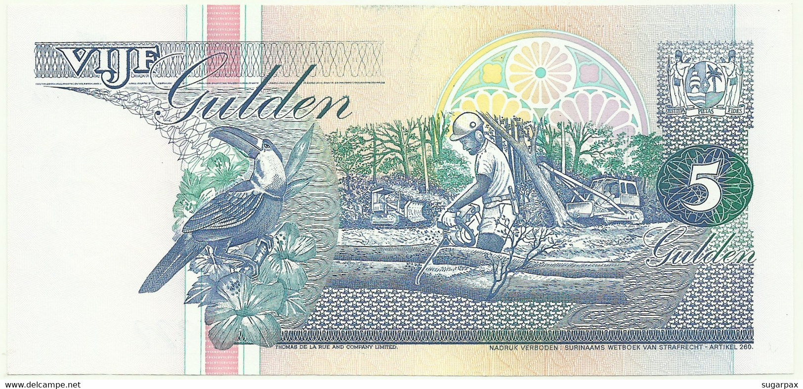 Suriname - 5 Gulden - 10 Februari 1998 - Pick 136.b - Unc. - Serie AJ - Suriname