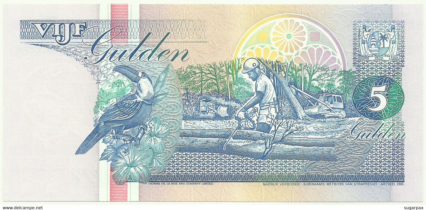 Suriname - 5 Gulden - 9 Juli 1991 - Pick 136.a - Unc. - Serie AA - Suriname