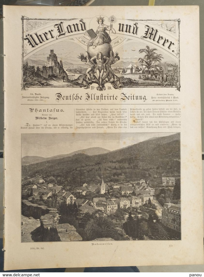 Über Land Und Meer 1890 Band 64 Nr 39. Badenweiler. Hamburger Fischerhafen Hamburg - Autres & Non Classés