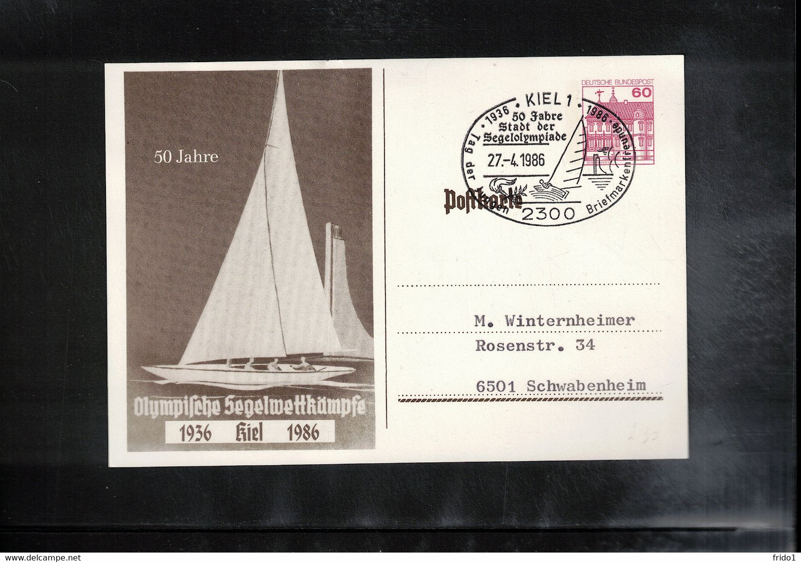 Germany / Deutschland 1986 50th Anniversary Of The Sailing Olympiad In Kiel - Sommer 1936: Berlin