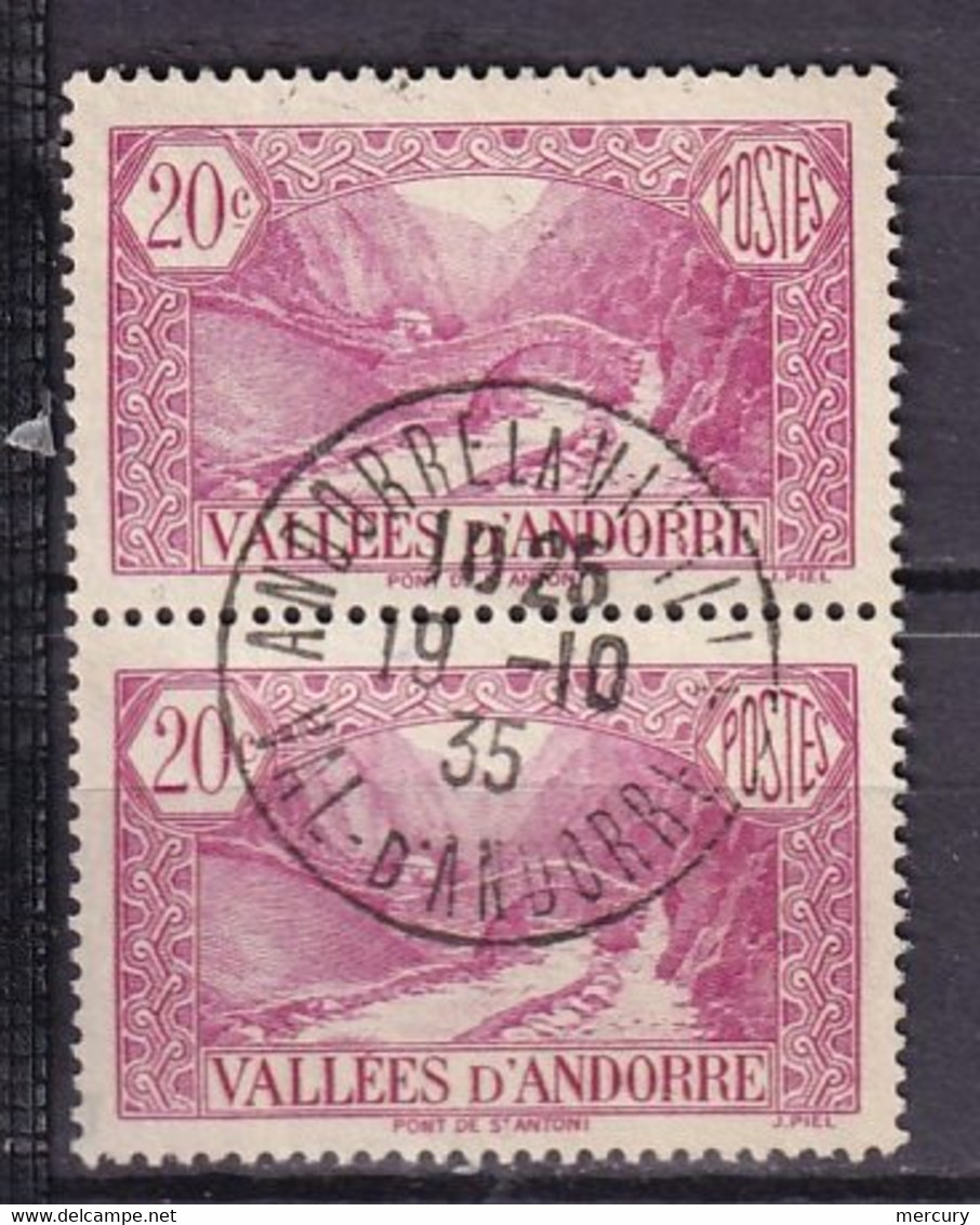 ANDORRE - Paire Du 20 C. Rose-lilas Oblitérée De 1932/33 - Usati