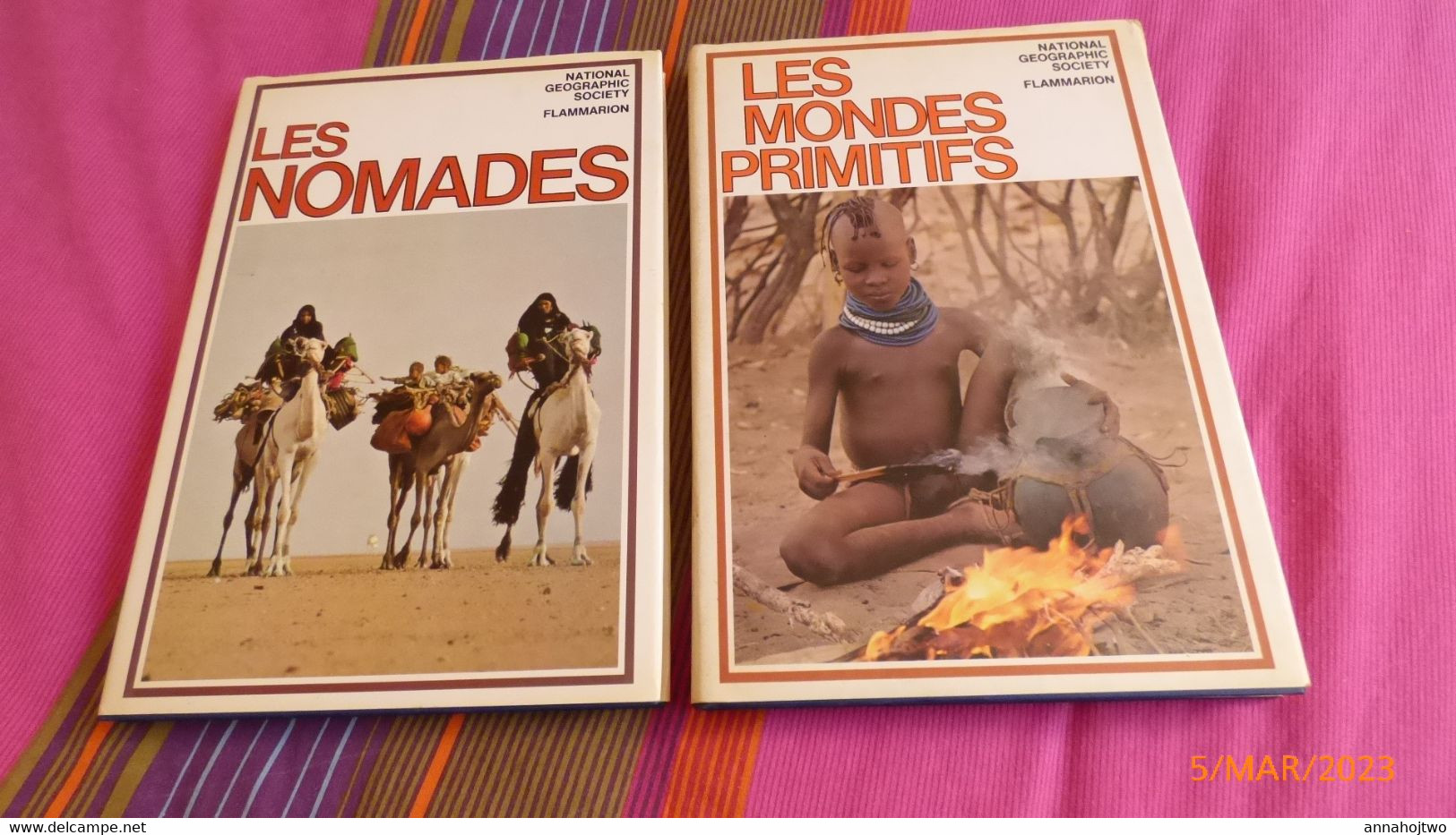 2 Volumes :  LES NOMADES & LES MONDES PRIMITIFS   / National Geographic Society -1978. - Wholesale, Bulk Lots