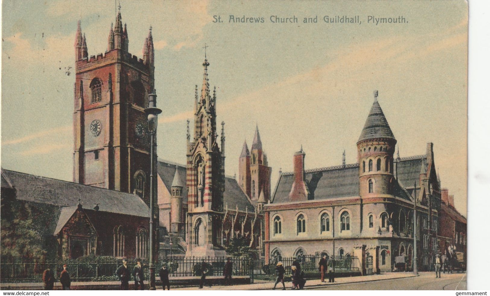 PLYMOUTH  -ST ANDREWS CHURCH AND GUILDHALL - Plymouth