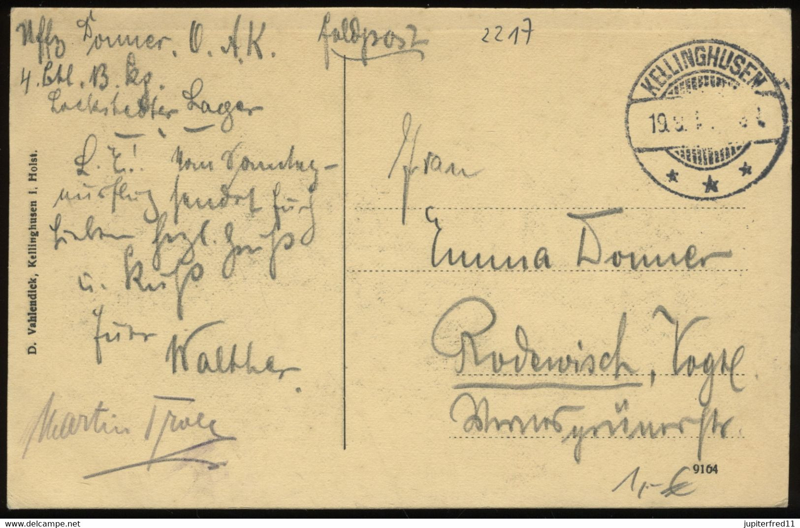 (B2998) AK Kellinghusen, Lieth, Feldpost 1917 - Kellinghusen