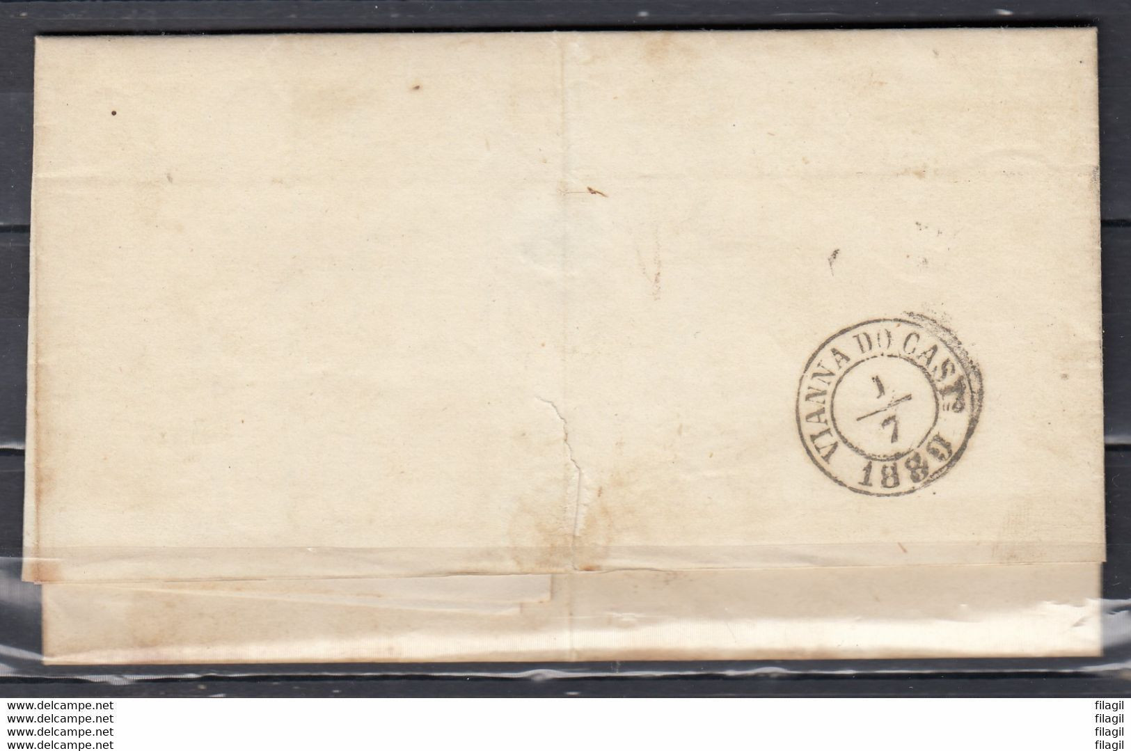 Brief Van Vianna Do Cast Via Braga Naar Viam A Latello (frankrijk) 1/7/1880 - Cartas & Documentos