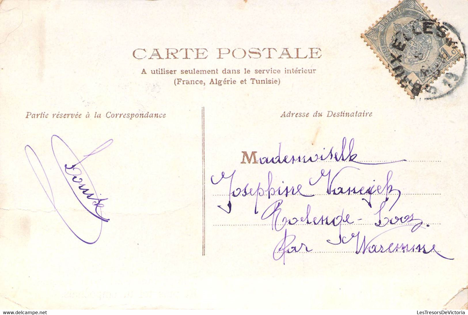 Fantaisies - Poissons Déguisés - Poème - Oblitéré Ixelles 1919 - Carte Postale Ancienne - Animaux Habillés