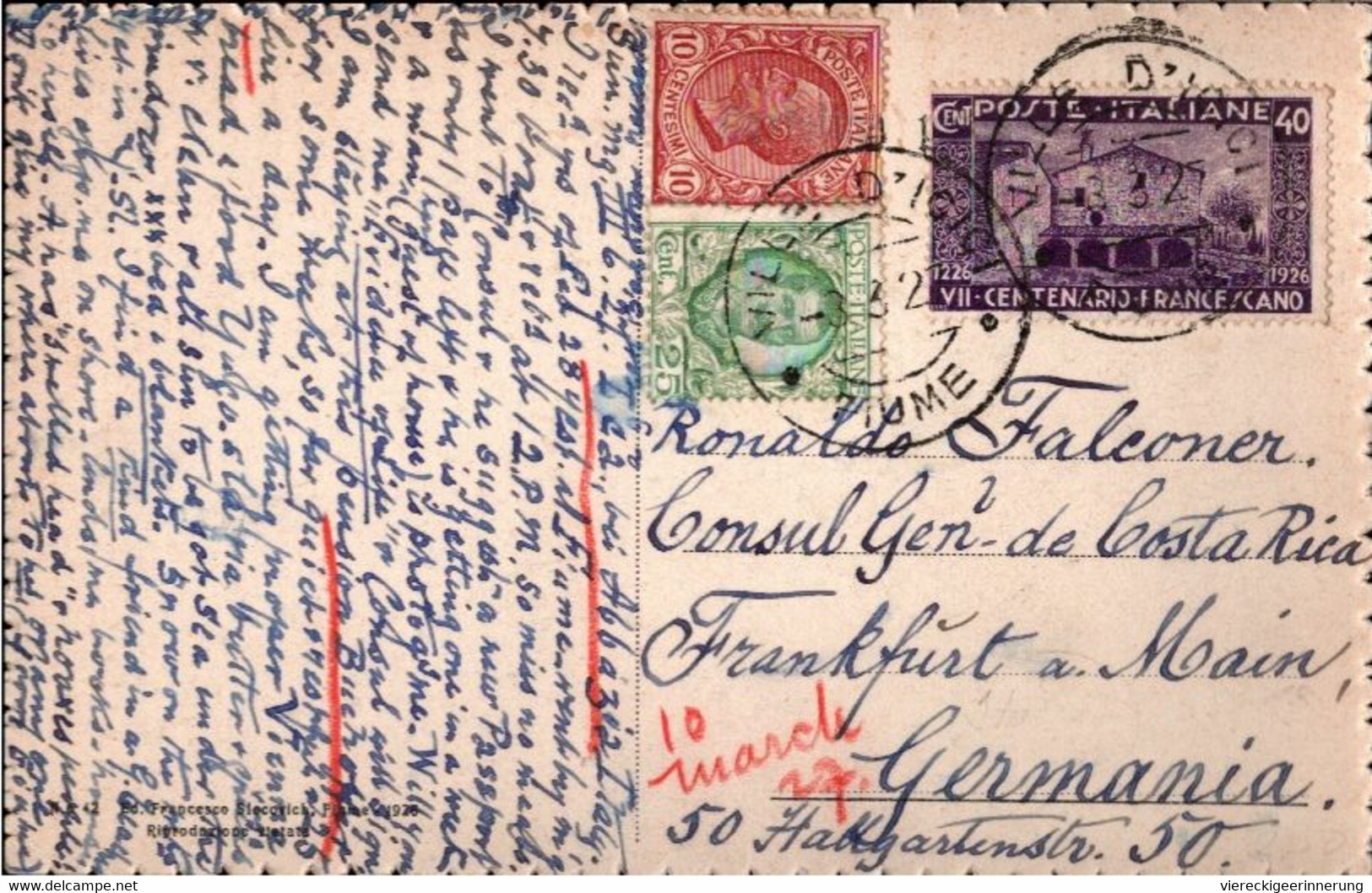 ! 1927 Ansichtskarte Aus Fiume, Kroatien, Croatia, Hafen, Harbour, Schiffe, Ships, Costa Rica, Frankfurt - Croatie