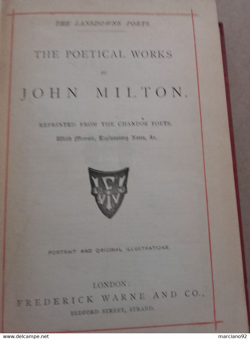 Ancien Livre The Poetical Works Of John Milton ( 19 ème Siècle ) - 1850-1899