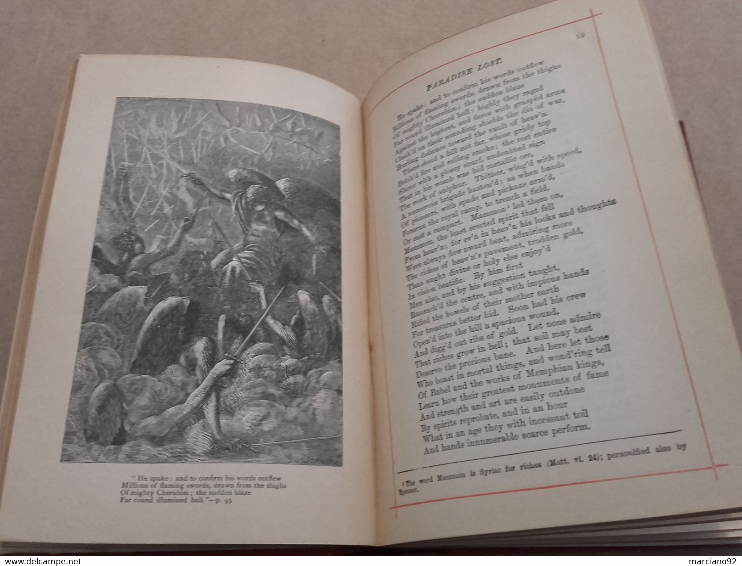 ancien livre the Poetical Works of John Milton ( 19 ème siècle )