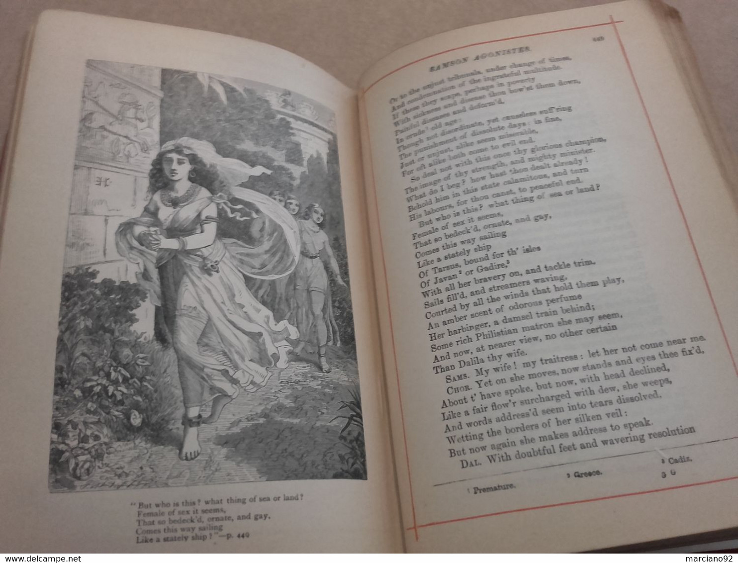 ancien livre the Poetical Works of John Milton ( 19 ème siècle )