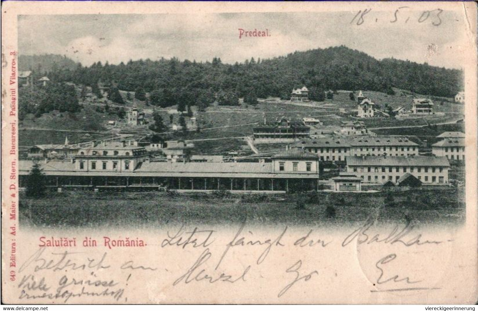 ! 1903 Alte Ansichtskarte Salutari Din Romania, Predeal, Bahnhof, Rumänien, Ed. Maier Nr. 649 - Roumanie