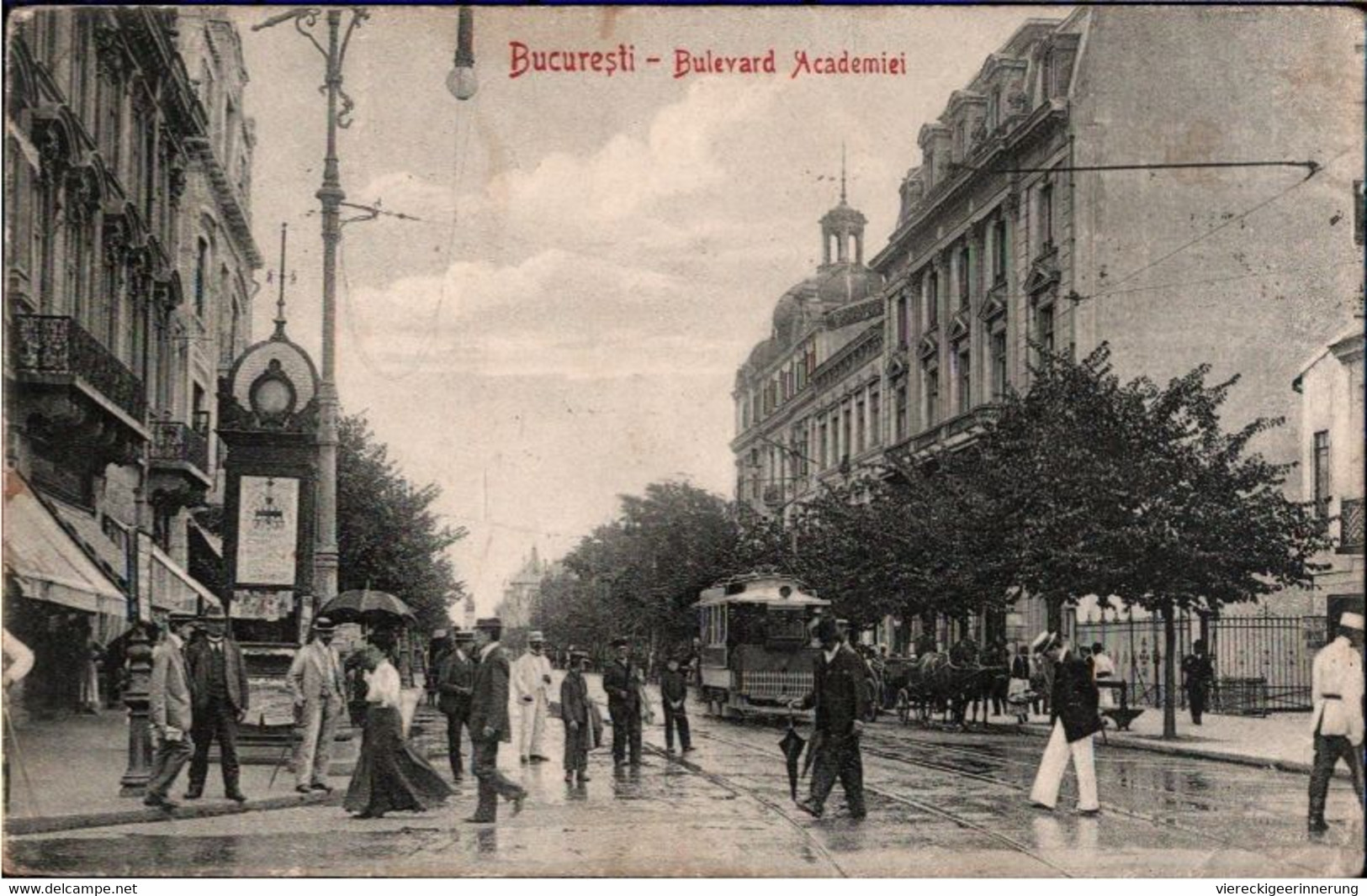 ! 1911 Alte Ansichtskarte Bucuresti, Bukarest, Bulevard Academiei, Romania, Rumänien, Tram, Straßenbahn - Rumänien