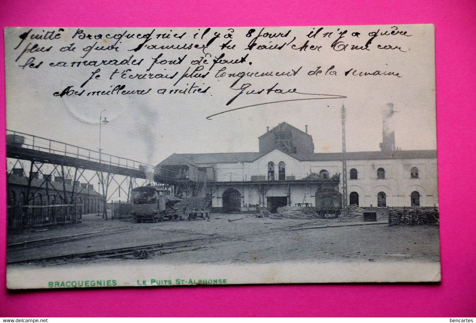 Bracquegnies 1907: Le Puits St-Alphonse Avec Train à Vapeur. Très Rare - La Louvière