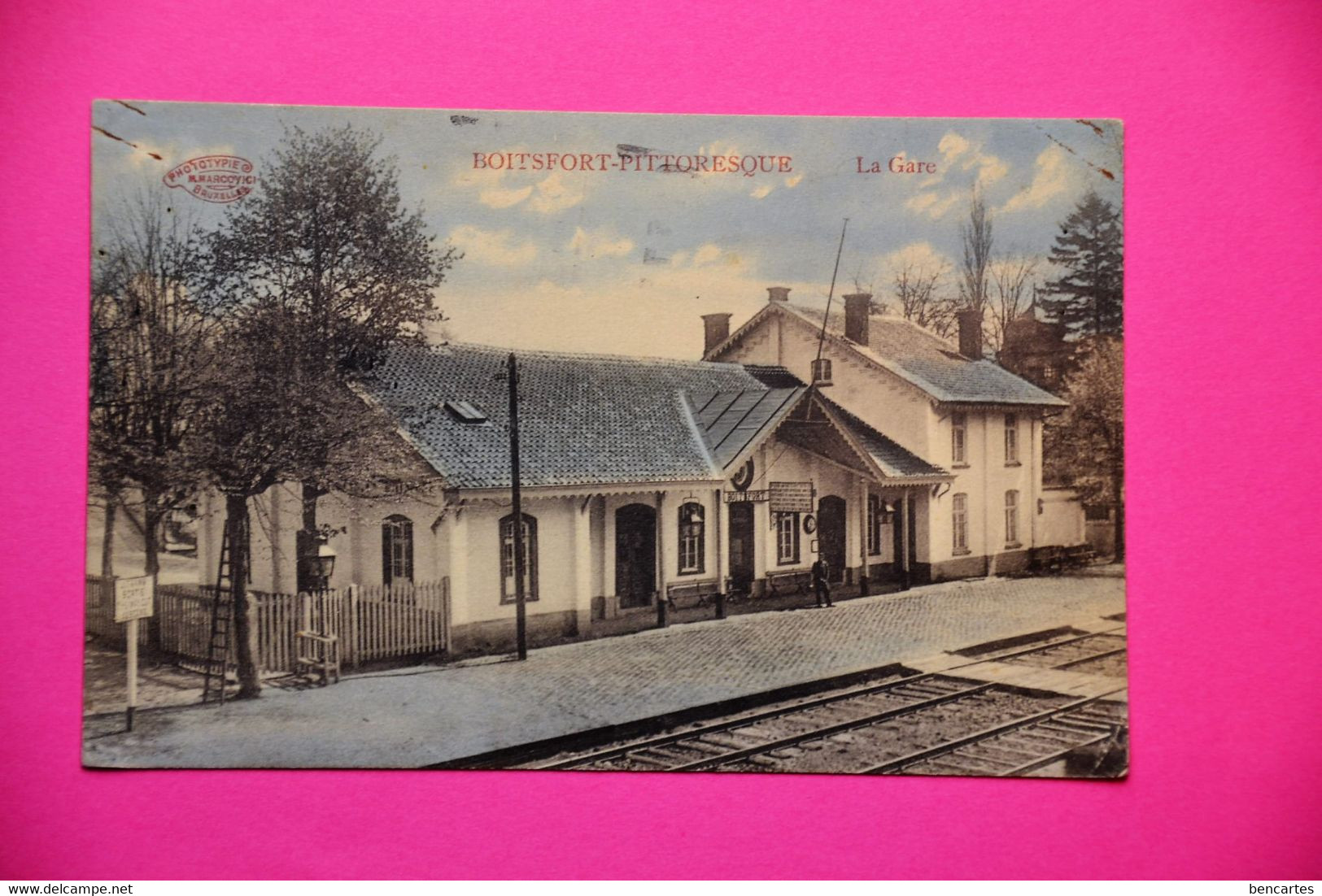 Boitsfort 1932: La Gare En Couleurs. Très Rare - Watermael-Boitsfort - Watermaal-Bosvoorde