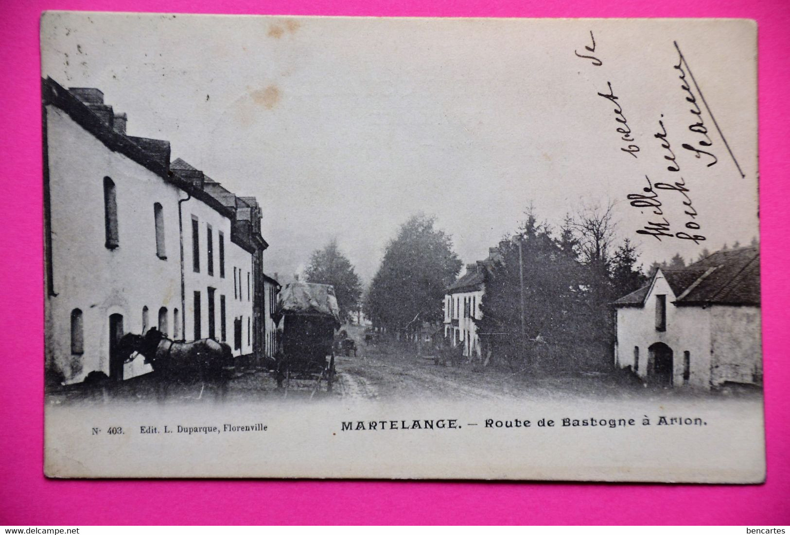 Martelange 1905: Route De Bastogne à Arlon Animée Avec Diligence ? Très Rare - Martelange