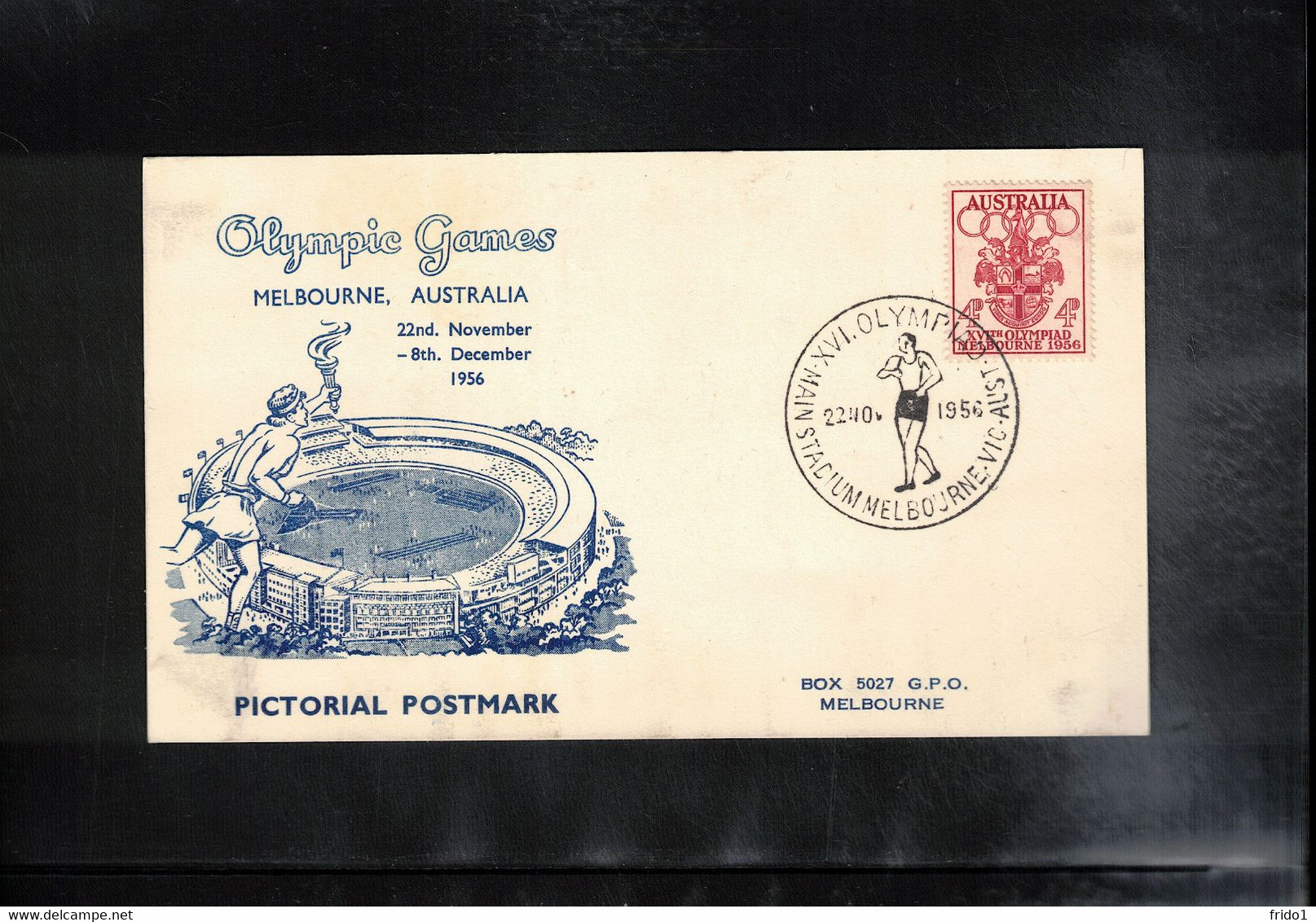 Australia 1956 Olympic Games Melbourne - Main Stadium Athletics Interesting Postcard - Summer 1956: Melbourne