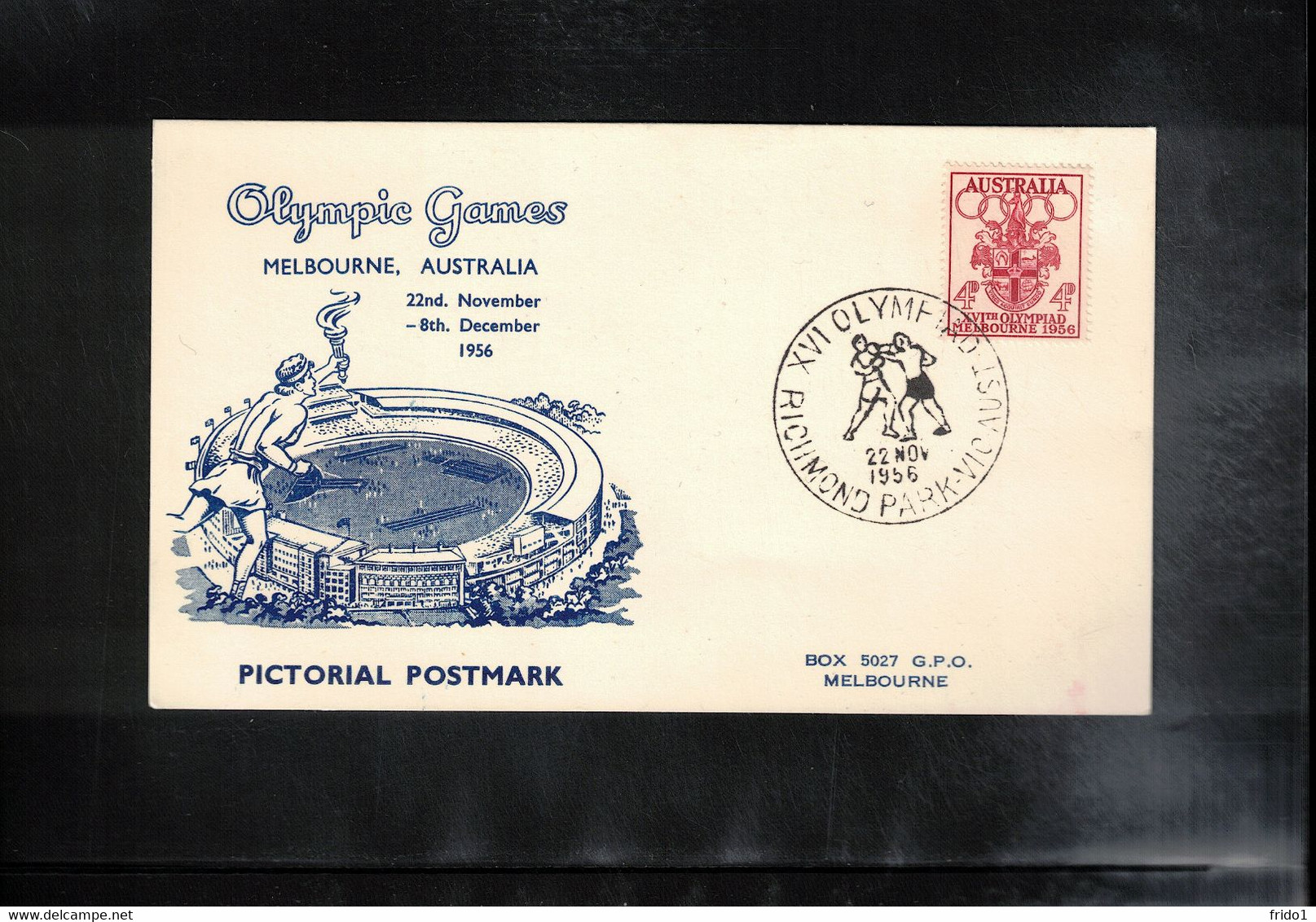 Australia 1956 Olympic Games Melbourne - Richmond Park - Boxing Interesting Postcard - Summer 1956: Melbourne