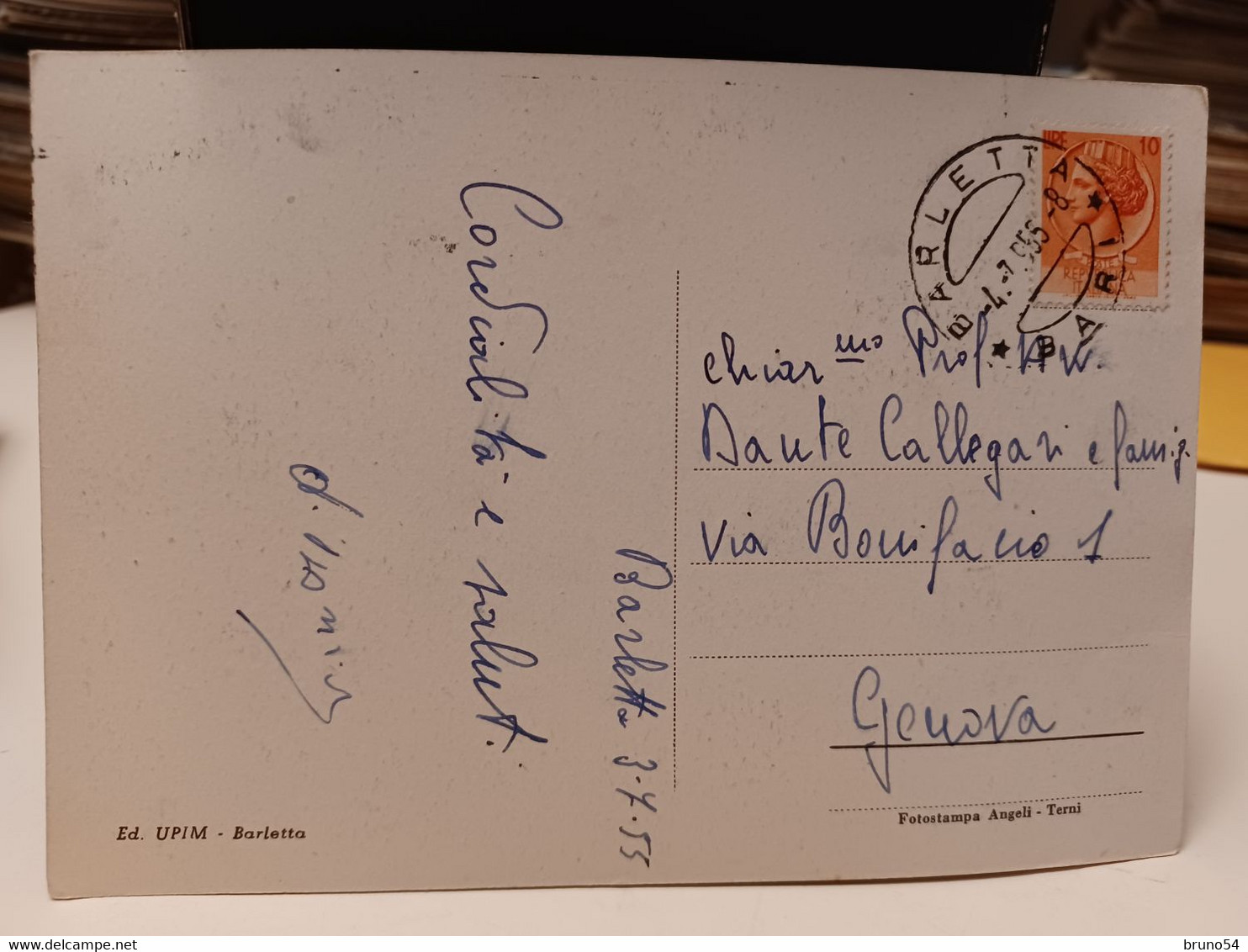 Cartolina Barletta Giardini Pubblici ,palme 1953 - Barletta