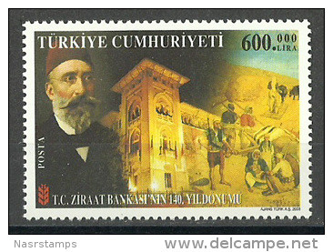 Turkey - 2003 - ( Agriculture Bank, 140th Anniv. ) - MNH (**) - Unused Stamps