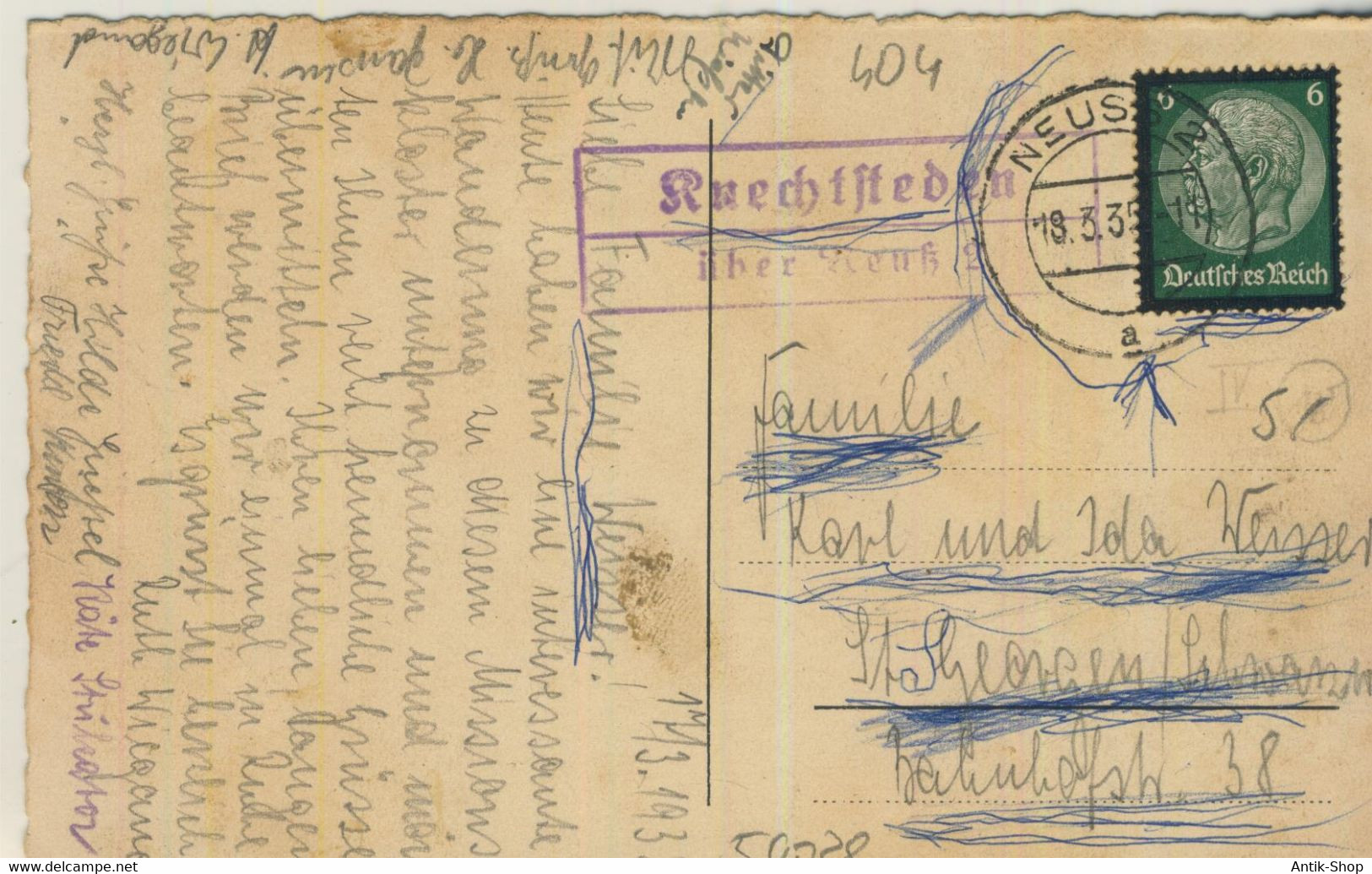 Missionshaus Knechtsteden - Post über Neuss 2 - Von 1935 (59038) - Dormagen