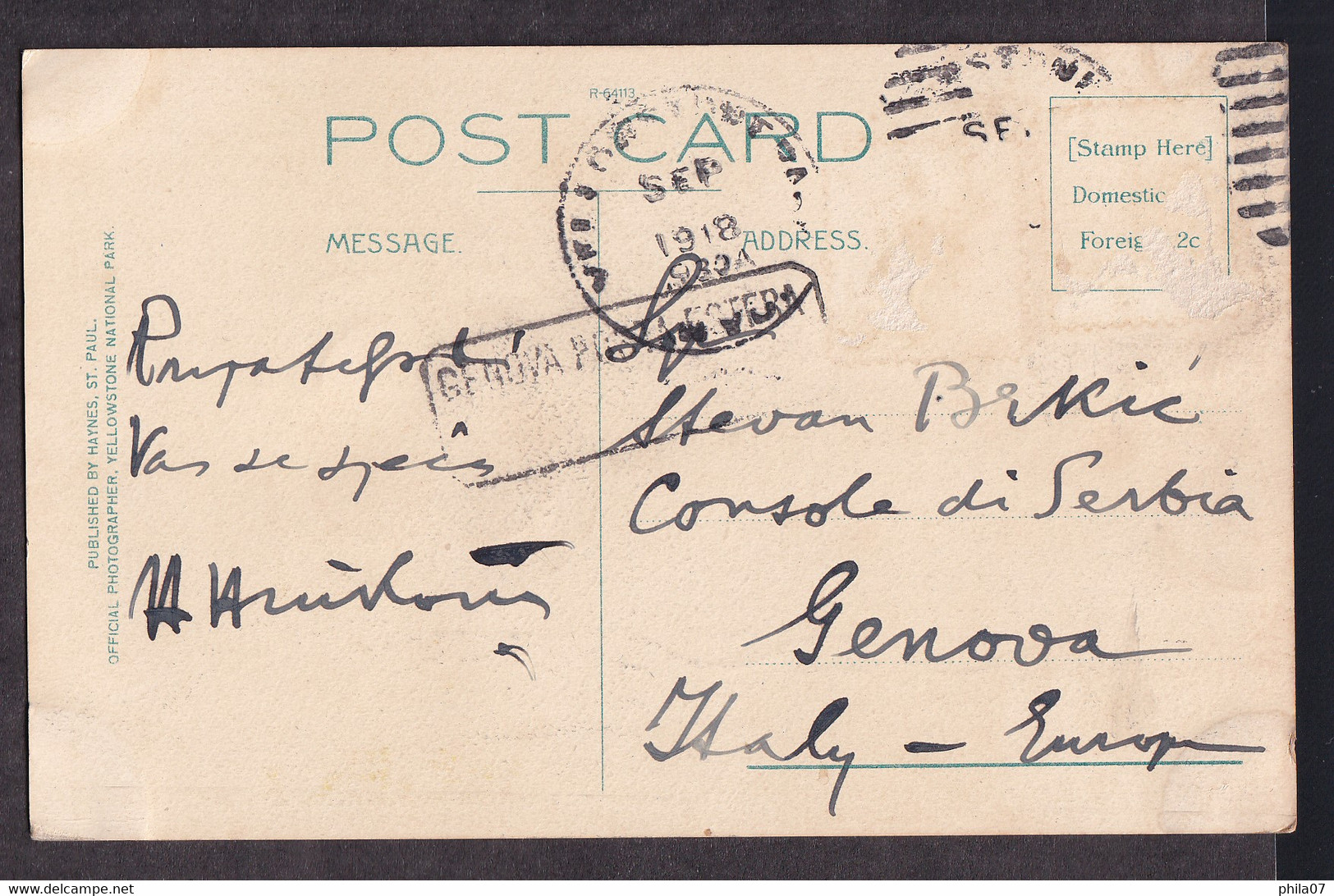 USA - Lone Star Geyser Yellowatone Park / Postcard Circulated / 2 Scans - USA Nationale Parken
