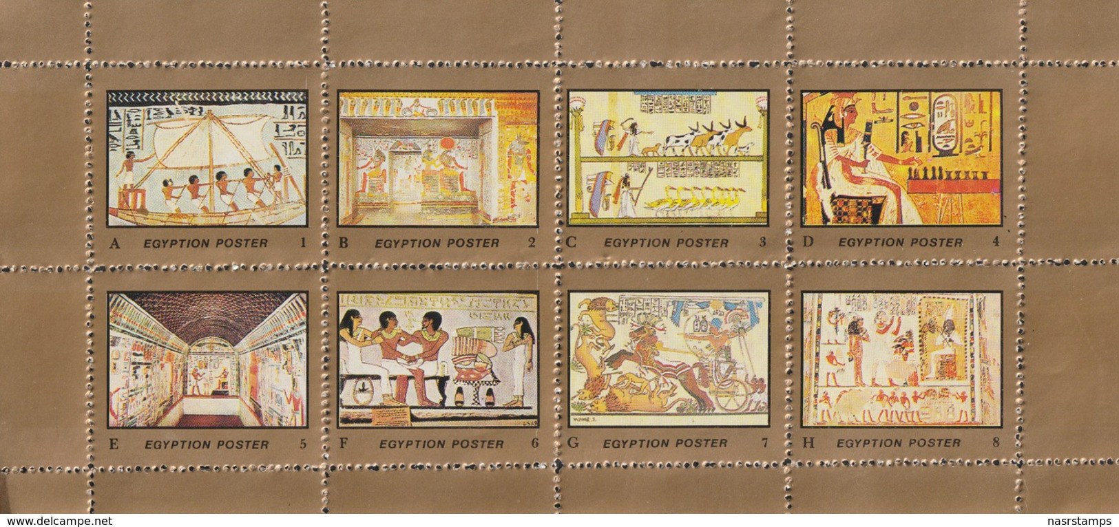 Egyptology - Labels - ( Complete Sheet - Egyptian Art - Egyptology ) - MNH (**) - Aegyptologie