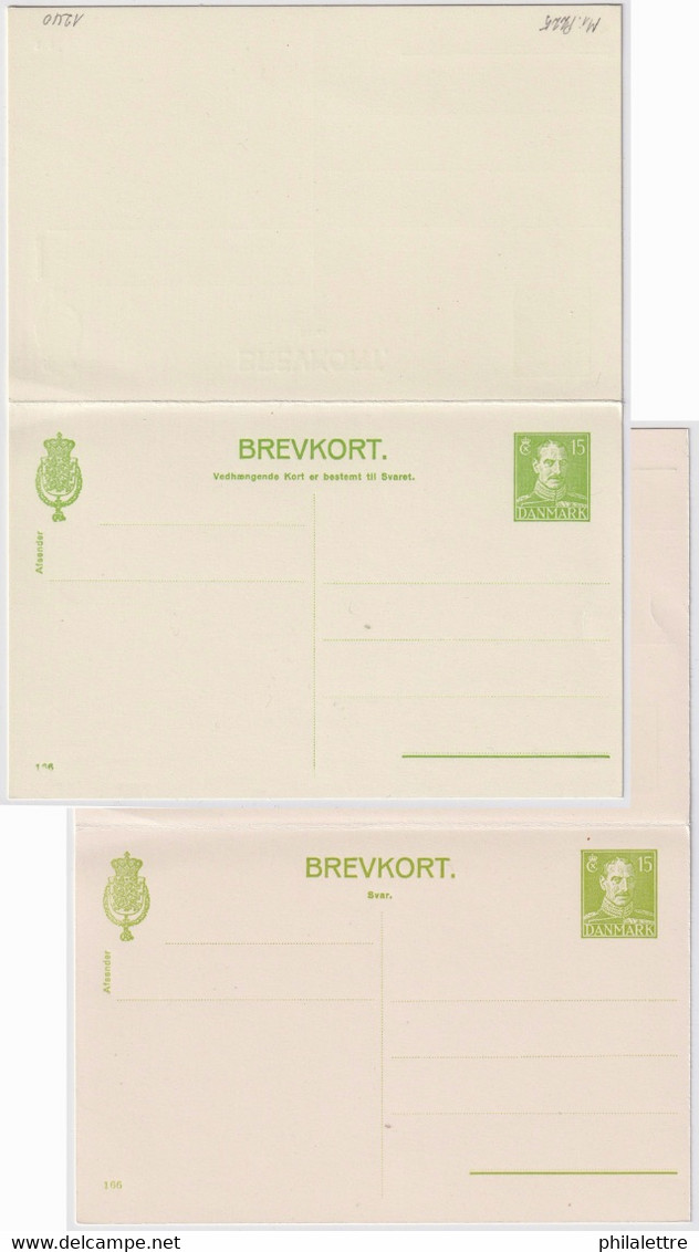 DANEMARK / DENMARK - 1947 15c Reply-Paid Postal Card Mi.225 - Mint - Entiers Postaux