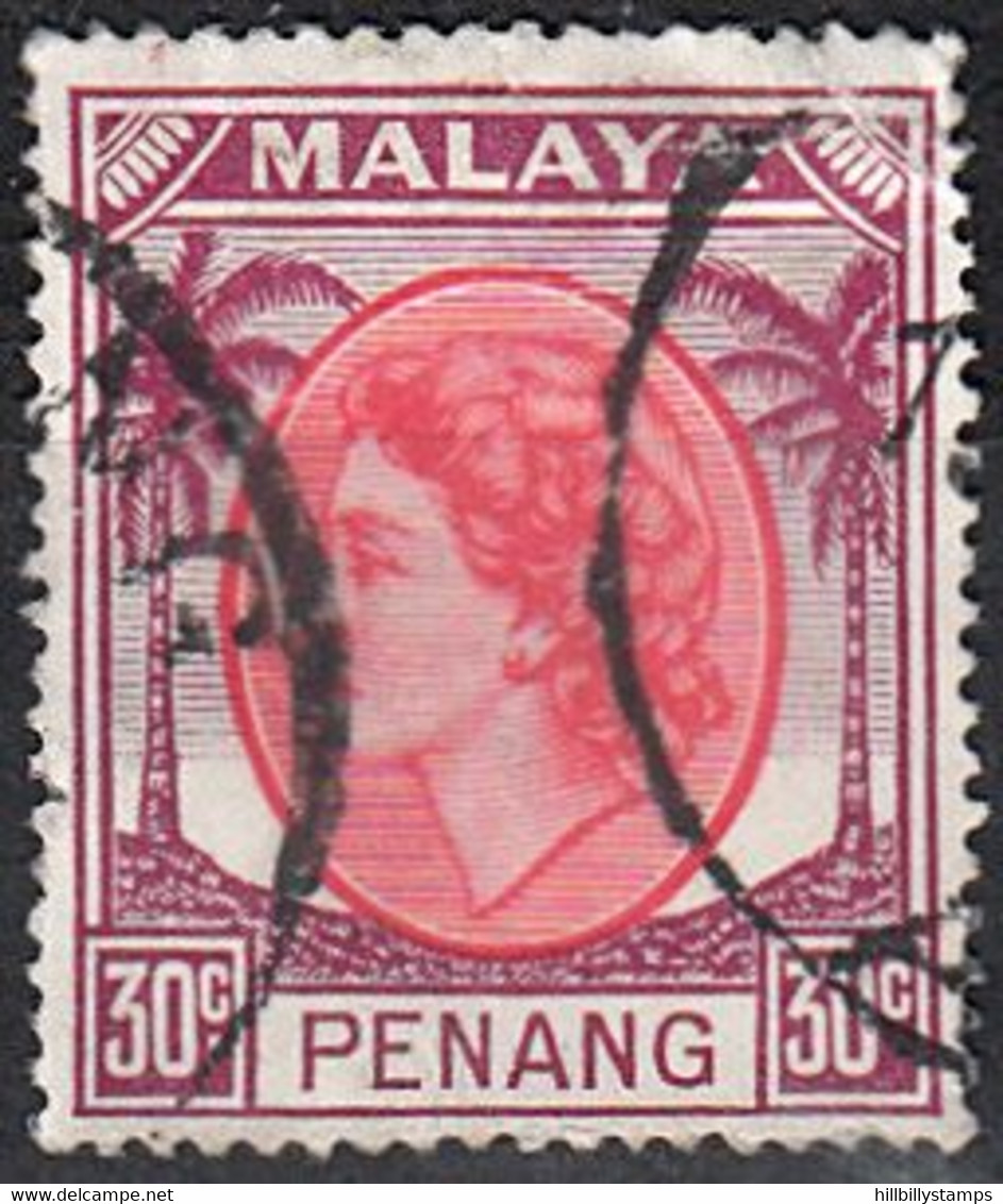 MALAYA-PENANG  SCOTT NO 39  USED  YEAR  1954 - Penang