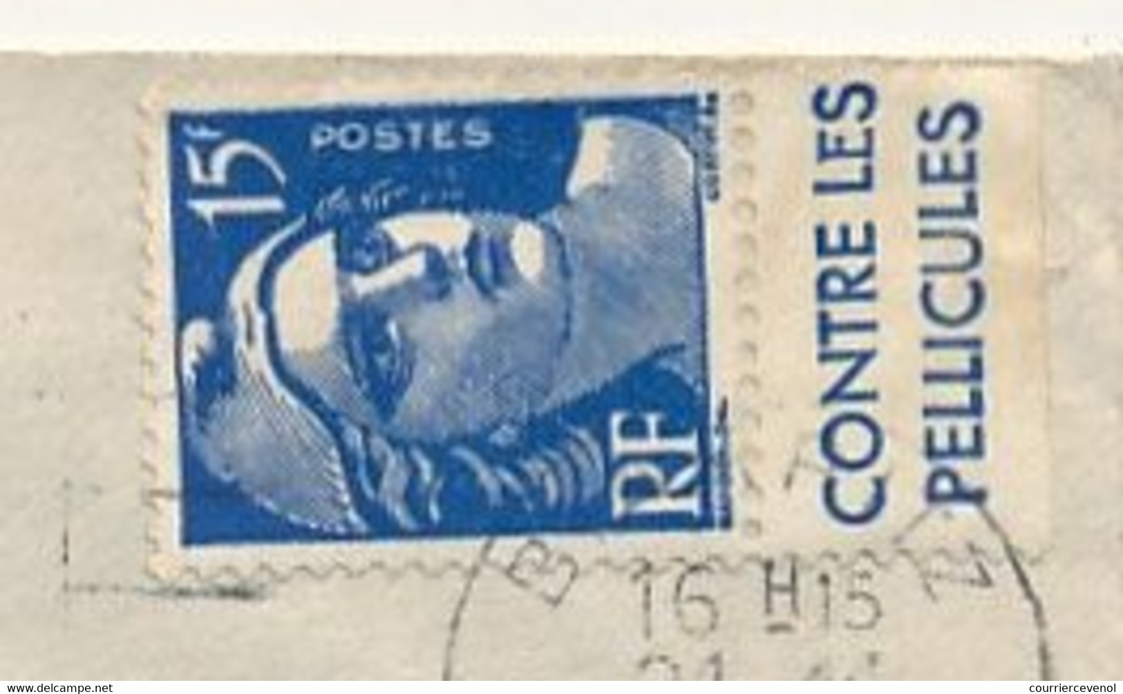 FRANCE - Enveloppe. Affr 15f Gandon Avec Bandelette "Contre Les Pellicules" - Biarrritz 1954 - Storia Postale