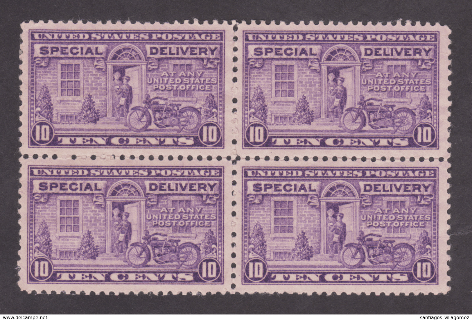 USA 1917: SPECIAL DELIVERY STAMPS Block Of 4 In Gray Violet - Unused Stamps