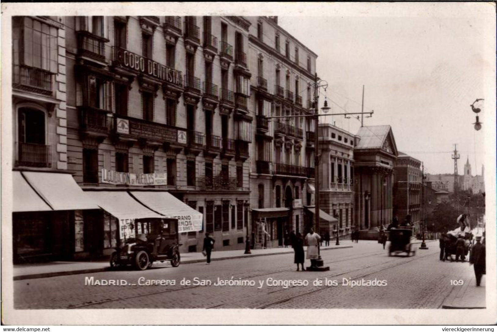 ! 1931 Alte Ansichtskarte Madrid, Carrera De San Jeronimo Y Congreso De Los Deputades, Automobil, Cars - Madrid