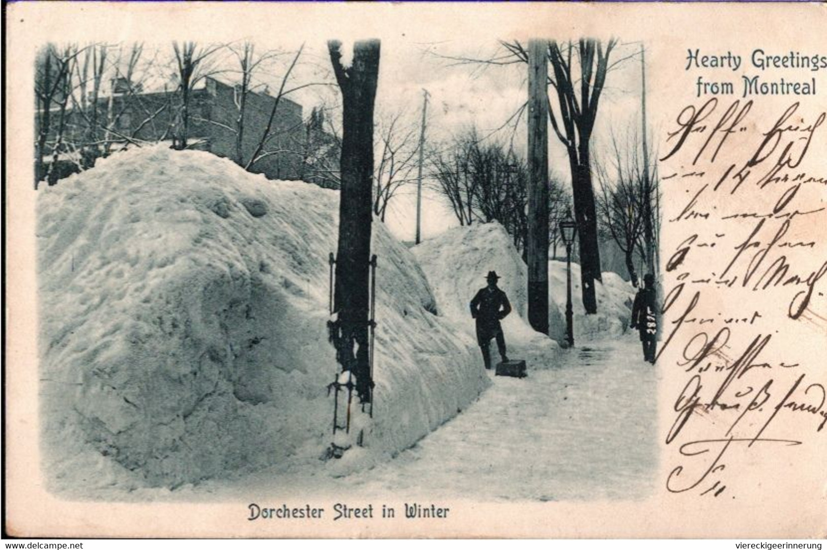 ! Alte Ansichtskarte , Montreal, Canada, Kanada, Dorchester Street In Winter, 1900 - Montreal