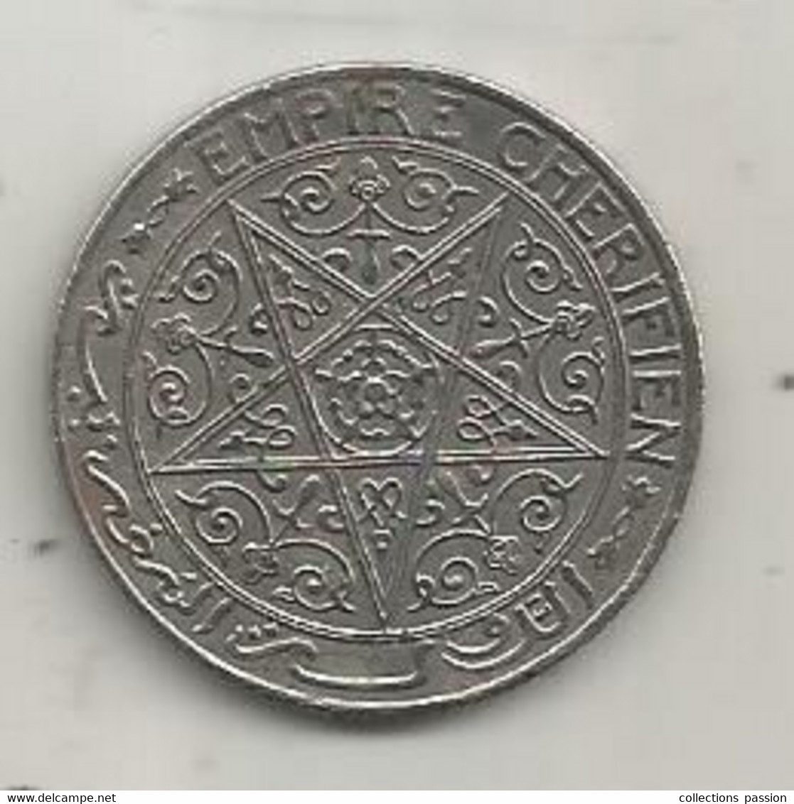 JC, Monnaie, MAROC,  EMPIRE CHERIFIEN,  1 Franc , 2 Scans - Morocco