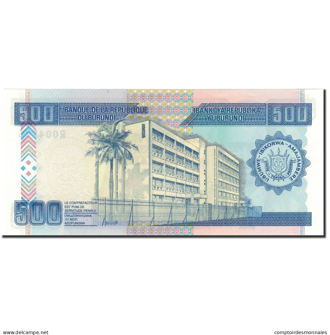 Billet, Burundi, 500 Francs, 1995, 1995-02-05, KM:37a, NEUF - Burundi