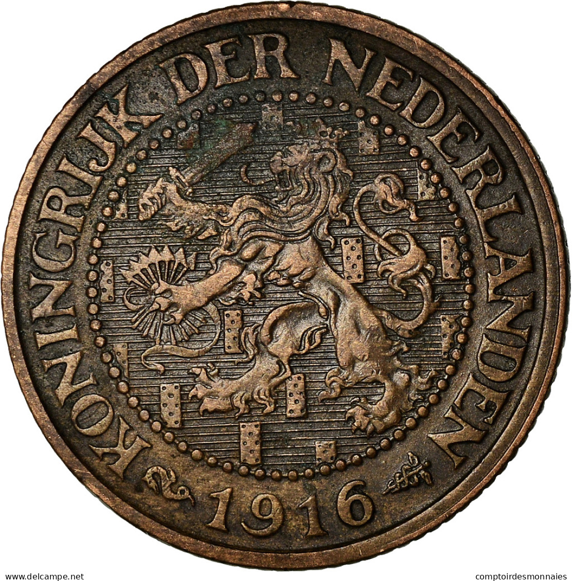 Monnaie, Pays-Bas, Wilhelmina I, 2-1/2 Cent, 1916, TTB, Bronze, KM:150 - 2.5 Cent